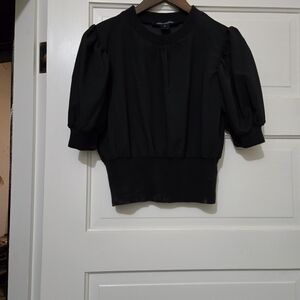 French Connection Black Puff Sleeve Blouse